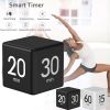 Digital Display Alarm Clock Time Management PP Cube Shape Countdown Homework Study Timer Kitchen Timers for Daily Life - China - White